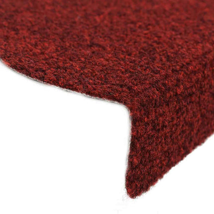 Trappmattor självhäftande 20 st 56x17x3 cm bordeauxröd halvrunda