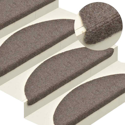 Trappmattor självhäftande 20 st 56x17x3 cm beige halvrunda