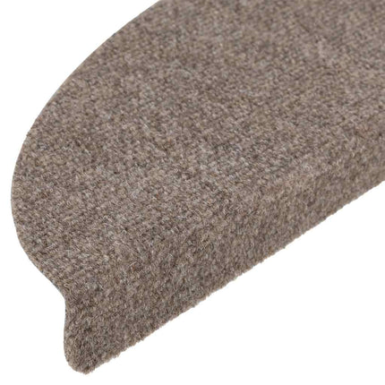 Trappmattor självhäftande 20 st 56x17x3 cm beige halvrunda