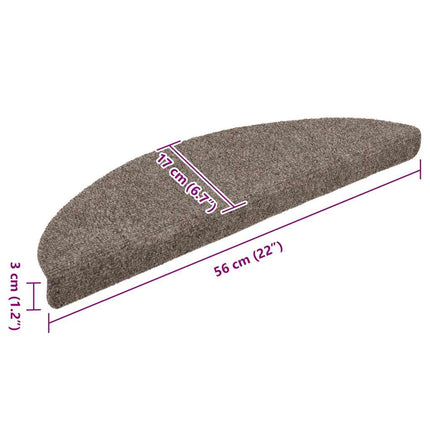 Trappmattor självhäftande 20 st 56x17x3 cm beige halvrunda