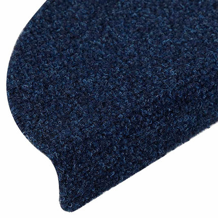 Trappmattor självhäftande 20 st 56x17x3 cm marinblå halvrunda