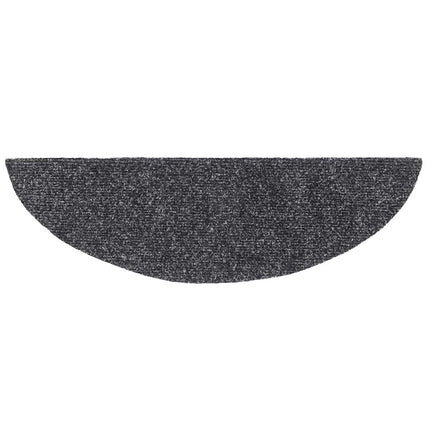 Trappmattor självhäftande 30 st 56x17x3 cm mörkgrå halvrunda