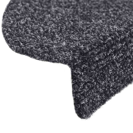 Trappmattor självhäftande 30 st 56x17x3 cm mörkgrå halvrunda