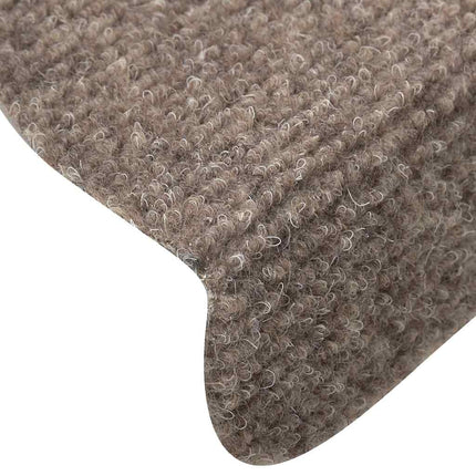 Trappmattor självhäftande 30 st 56x17x3 cm beige halvrunda