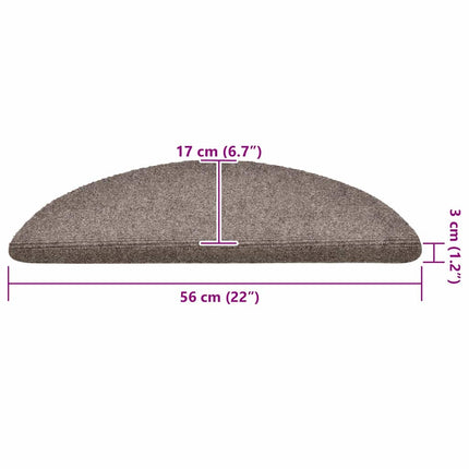 Trappmattor självhäftande 30 st 56x17x3 cm beige halvrunda