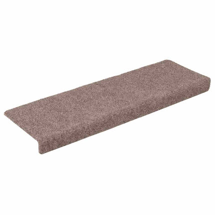 Trappmattor självhäftande 30 st 65x21x4 cm ljusbrun rektangulära kanter