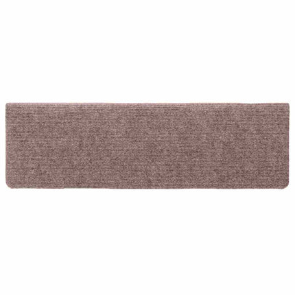 Trappmattor självhäftande 30 st 65x21x4 cm ljusbrun rektangulära kanter