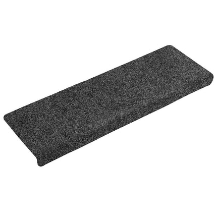 Trappmattor självhäftande 30 st 65x21x4 cm mörkgrå rektangulär kant