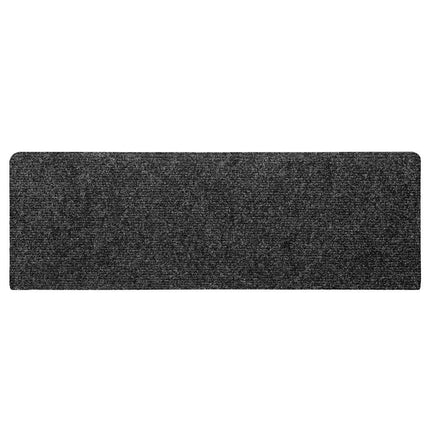 Trappmattor självhäftande 30 st 65x21x4 cm mörkgrå rektangulär kant