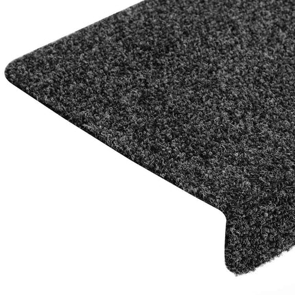 Trappmattor självhäftande 30 st 65x21x4 cm mörkgrå rektangulär kant
