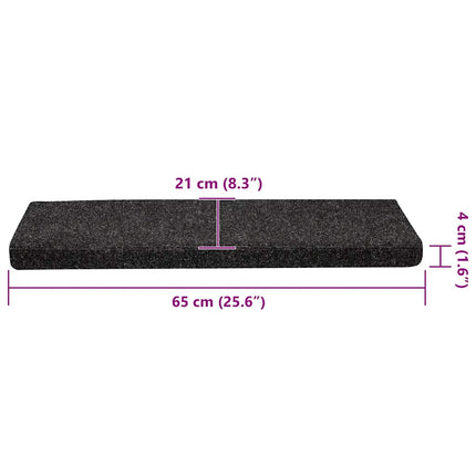 Trappmattor självhäftande 30 st 65x21x4 cm svarta rektangulära kanter