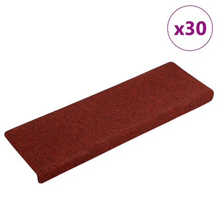 Trappmattor självhäftande 30 st 65x21x4 cm bordeauxröd rektangulär kant