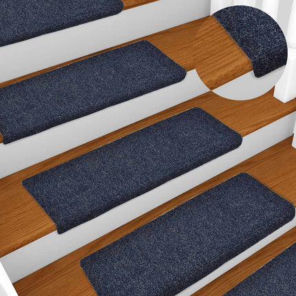 Trappmattor självhäftande 30 st 65x21x4 cm blå rektangulär kant