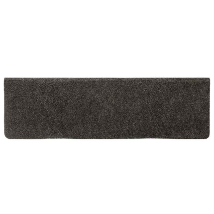 Trappmattor självhäftande 30 st 65x21x4 cm antracit rektangulär kant