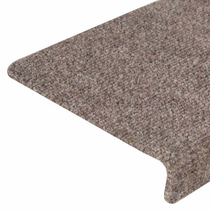 Trappmattor självhäftande 30 st 65x21x4 cm beige rektangulär kant