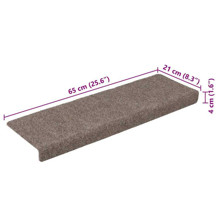 Trappmattor självhäftande 30 st 65x21x4 cm beige rektangulär kant