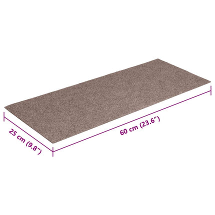 Trappmattor självhäftande 30 st 60x25 cm ljusbruna rektangulära