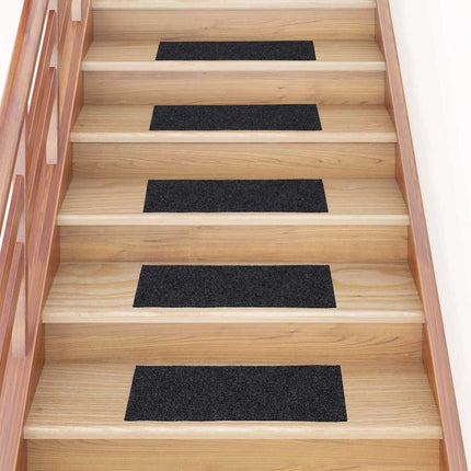 Trappmattor självhäftande 30 st 60x25 cm mörkgrå rektangulära
