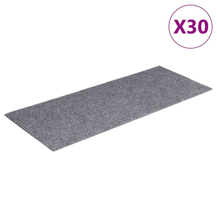 Trappmattor självhäftande 30 st 60x25 cm ljusgrå rektangulära