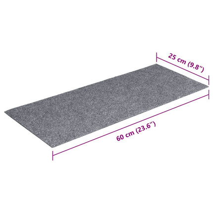 Trappmattor självhäftande 30 st 60x25 cm ljusgrå rektangulära