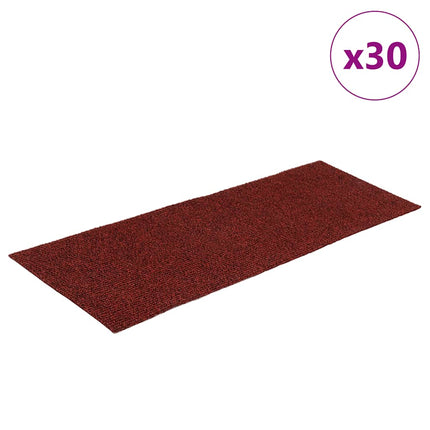 Trappmattor självhäftande 30 st 60x25 cm bordeauxröd rektangulär