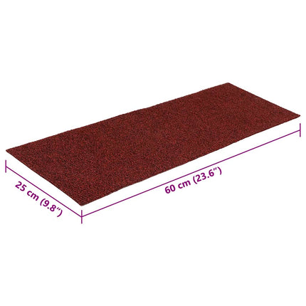 Trappmattor självhäftande 30 st 60x25 cm bordeauxröd rektangulär