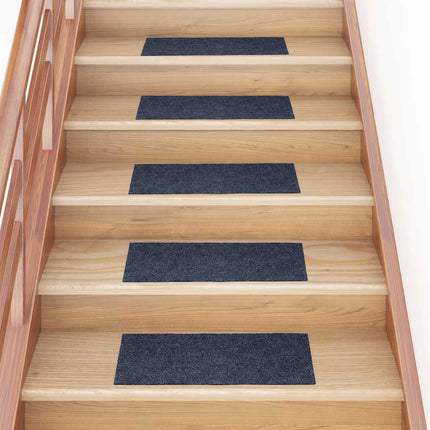 Trappmattor självhäftande 30 st 60x25 cm gråblå rektangulära