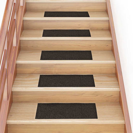 Trappmattor självhäftande 30 st 60x25 cm mörkbruna rektangulära