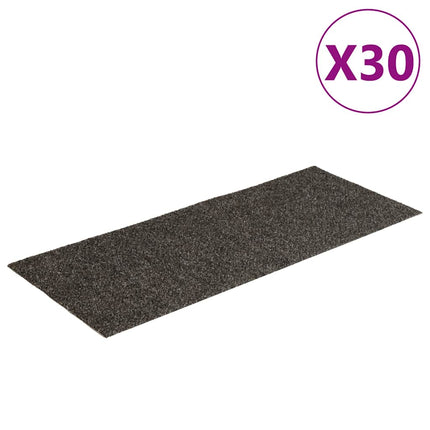 Trappmattor självhäftande 30 st 60x25 cm antracit rektangulära