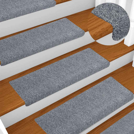 Trappmattor självhäftande 20 st 65x21x4 cm ljusgrå rektangulär kant