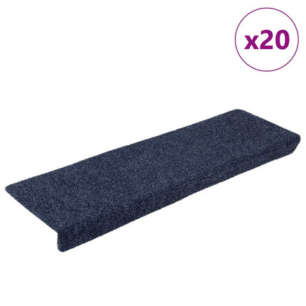 Trappmattor självhäftande 20 st 65x21x4 cm antracit rektangulär kant