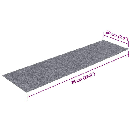 Trappmattor självhäftande 30 st 76x20 cm ljusgrå rektangulära