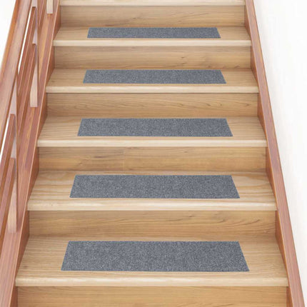Trappmattor självhäftande 30 st 76x20 cm ljusgrå rektangulära