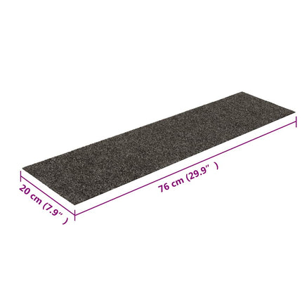 Trappmattor självhäftande 30 st 76x20 cm antracit rektangulära