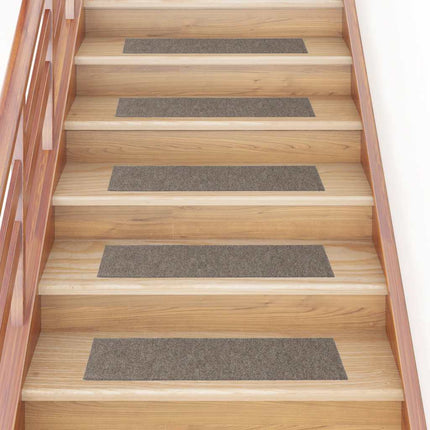Trappmattor självhäftande 30 st 76x20 cm beige rektangulära