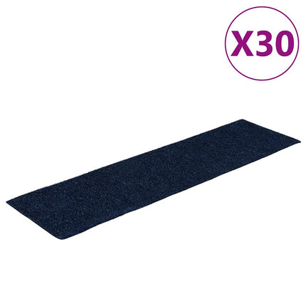 Trappmattor självhäftande 30 st 76x20 cm marinblå rektangulära