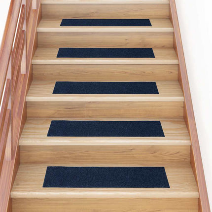 Trappmattor självhäftande 30 st 76x20 cm marinblå rektangulära