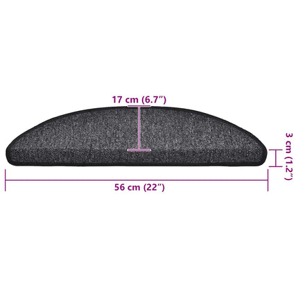 Trappmattor 30 st 56x17x3 cm antracit halvrunda