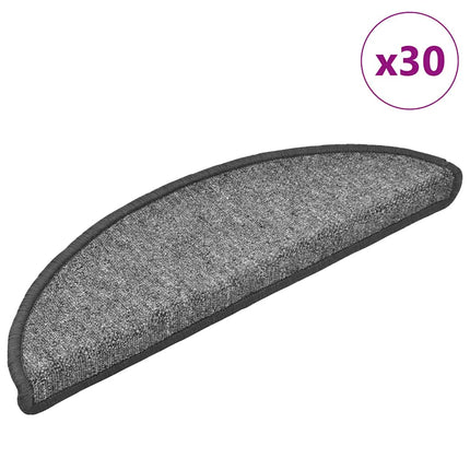 Trappmattor 30 st 56x17x3 cm mörkgrå halvrunda