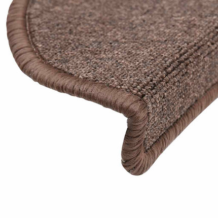 Trappmattor 30 st 56x17x3 cm kaffebruna halvrunda