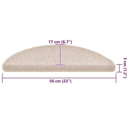 Trappmattor 30 st 56x17x3 cm taupe halvrunda