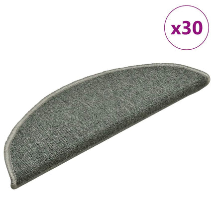 Trappmattor 30 st 56x17x3 cm mörkgröna halvrunda