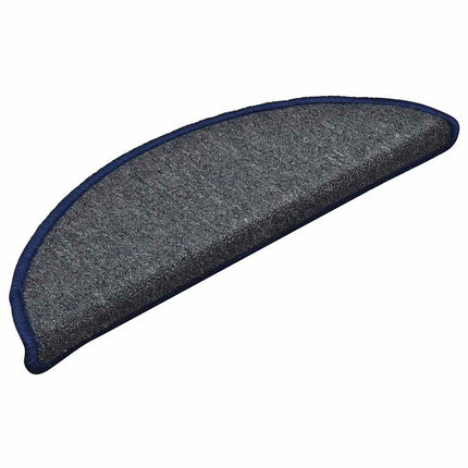 Trappmattor 30 st 56x17x3 cm mörkgrå och blå halvrunda