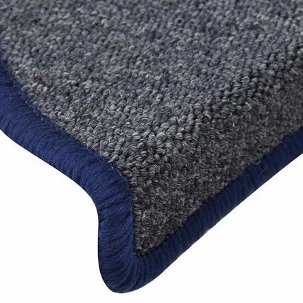 Trappmattor 30 st 56x17x3 cm mörkgrå och blå halvrunda