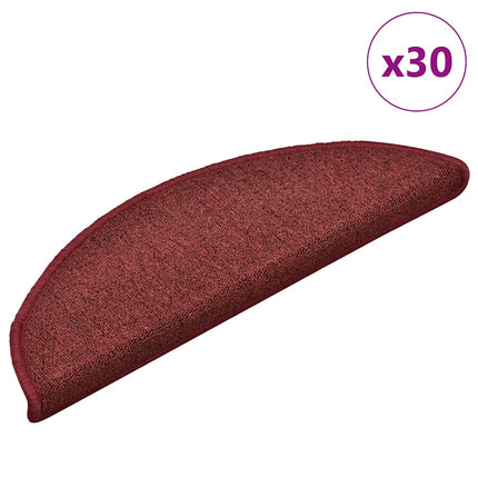 Trappmattor 30 st 56x17x3 cm bordeaux halvrunda