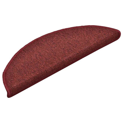 Trappmattor 30 st 56x17x3 cm bordeaux halvrunda
