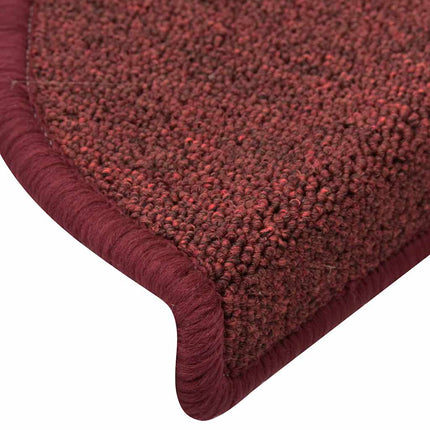Trappmattor 30 st 56x17x3 cm bordeaux halvrunda