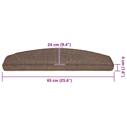 Trappmattor 30 st 65x24x4 cm kaffebruna halvrunda stora