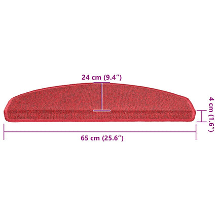 Trappmattor 30 st 65x24x4 cm röd halvrunda stora