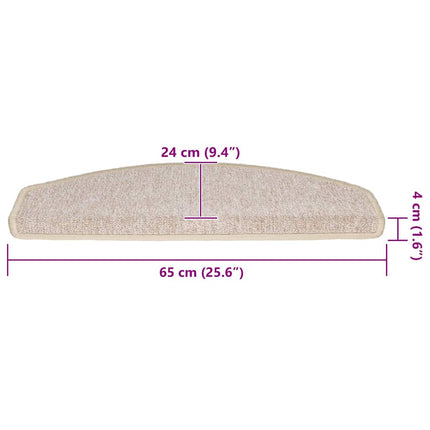 Trappmattor 30 st 65x24x4 cm Taupe halvrunda stora